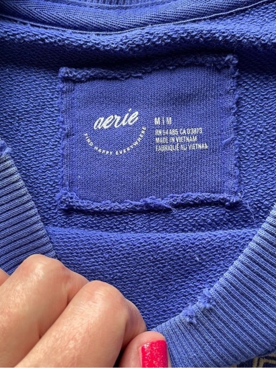 Aerie blue oversized Crewneck Sweatshirt - Self Care Club - Picture 3 of 10